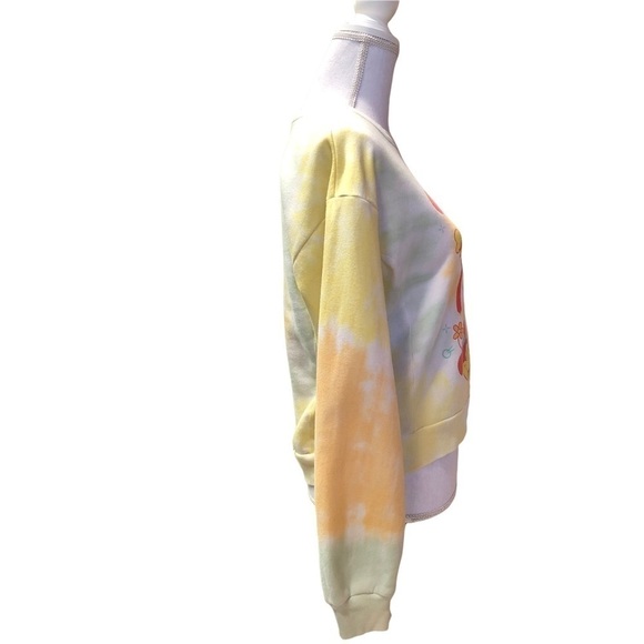 DISNEY - WOMENS/JUNIORS TYE DYE YELLOW GRAPHIC SWEATSHIRT SIZE 11-12 - Picture 7 of 10